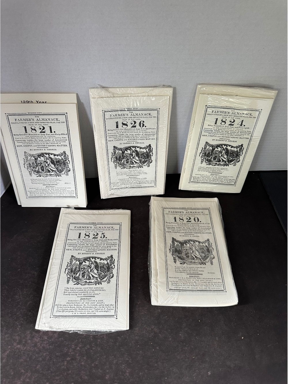 Old Farmer’s Almanac Reprints Lot of 5 1820 1821 1824 1825 1826 Robert Thomas